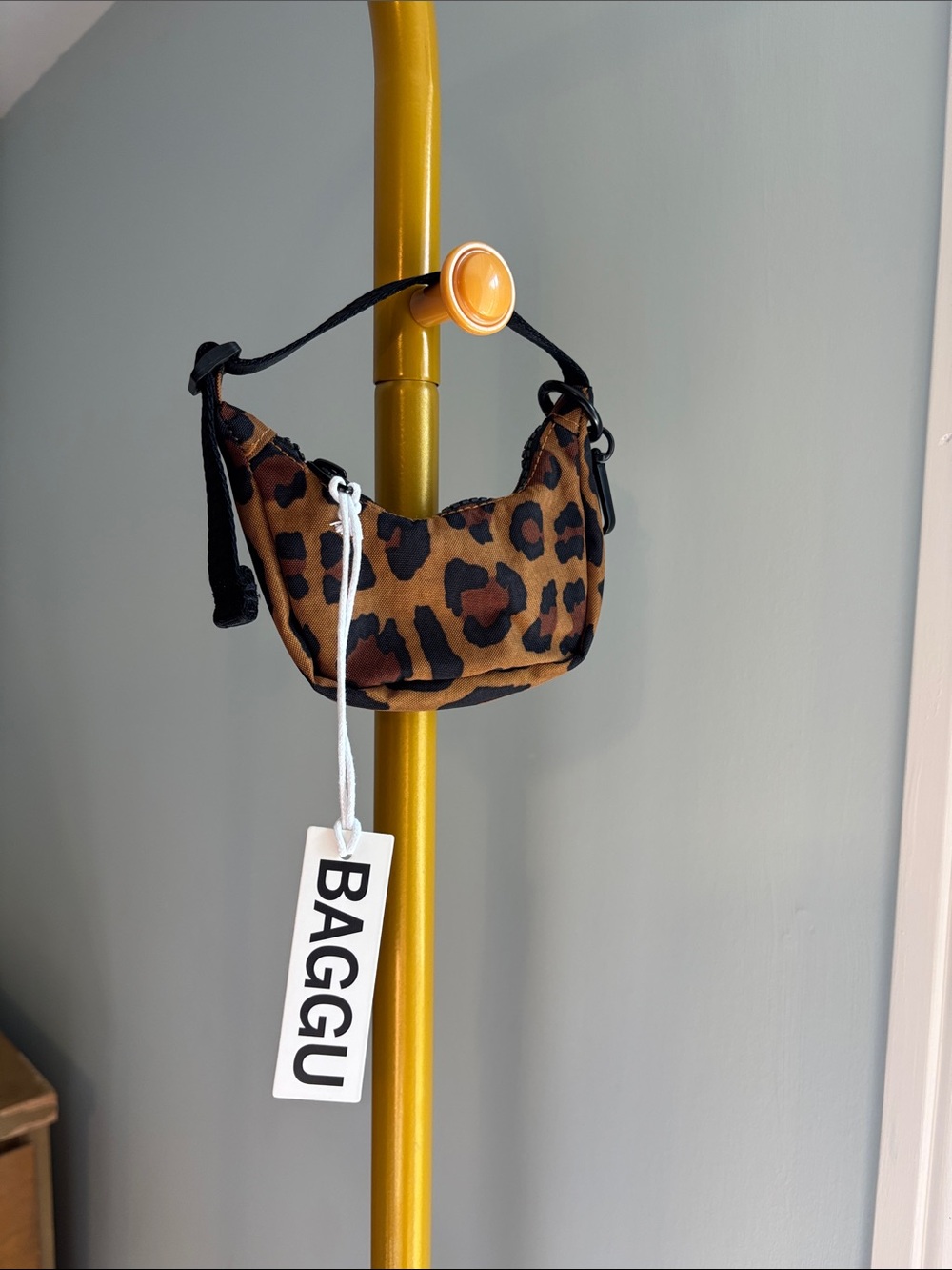 BAGGU Leopard-Print Cresent Bag Charm